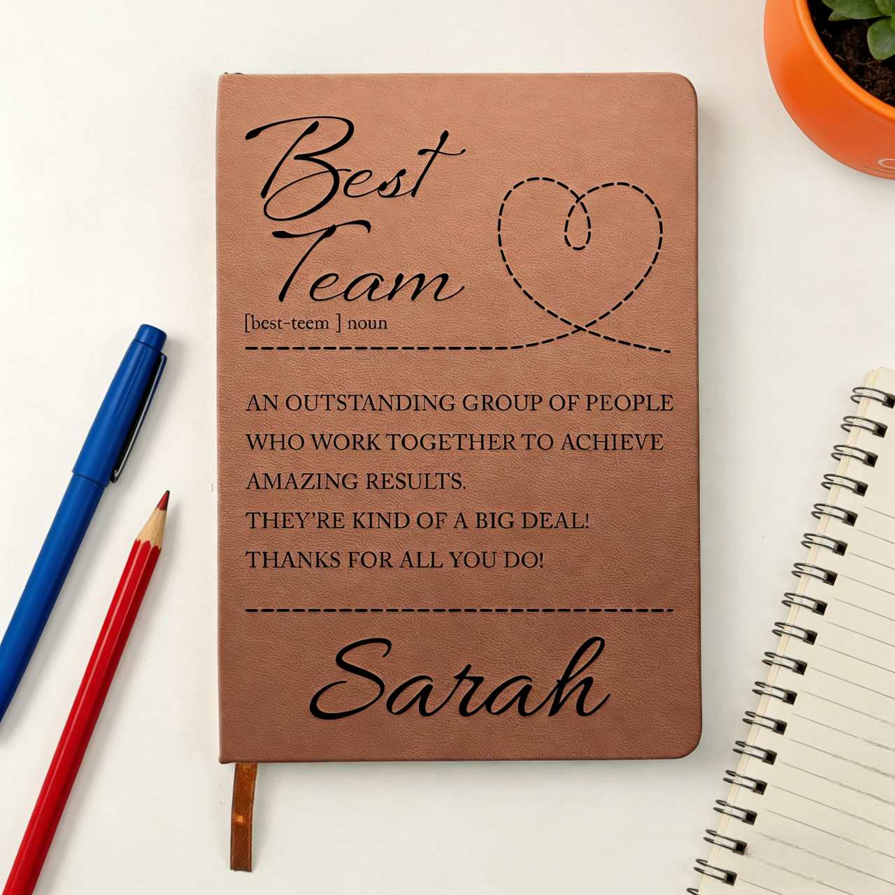Personalized Leather Journal for Team Appreciation - Custom Gift for Coworkers Stationery MagicInPrints