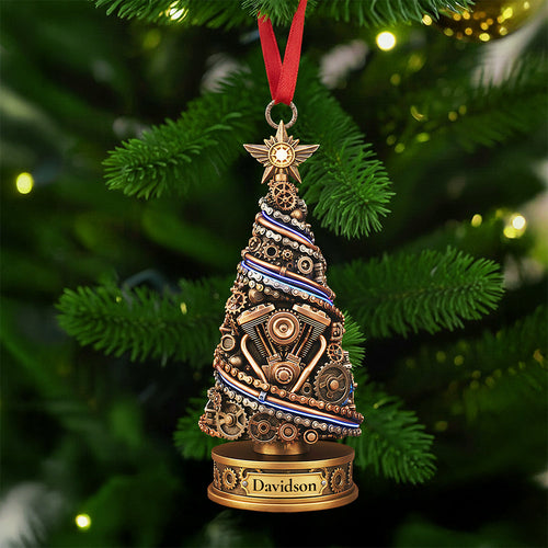 “Gear Up for Joy!” - Personalized Christmas Ornament for Mechanics - Unique Gift for Auto Enthusiasts and Car Lovers Ornament MagicInPrints