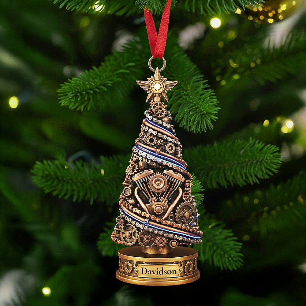 “Gear Up for Joy!” - Personalized Christmas Ornament for Mechanics - Unique Gift for Auto Enthusiasts and Car Lovers Ornament MagicInPrints