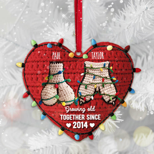 Growing Old Together: Personalized Funny Couple Christmas Ornament - A Unique Gift for Couples, Friends, and Family Ornament MagicInPrints