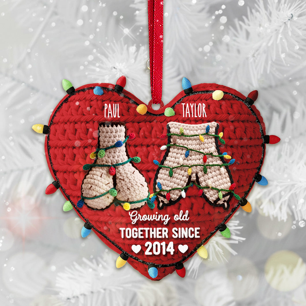 Growing Old Together: Personalized Funny Couple Christmas Ornament - A Unique Gift for Couples, Friends, and Family Ornament MagicInPrints