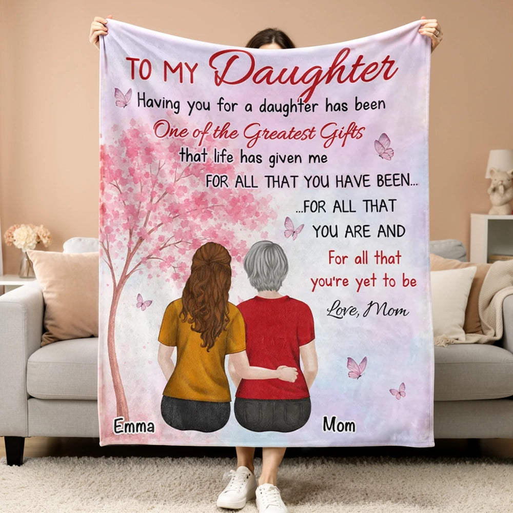 Personalized Fleece Blanket for Daughter - Heartfelt Gift from Mom Blanket MagicInPrints