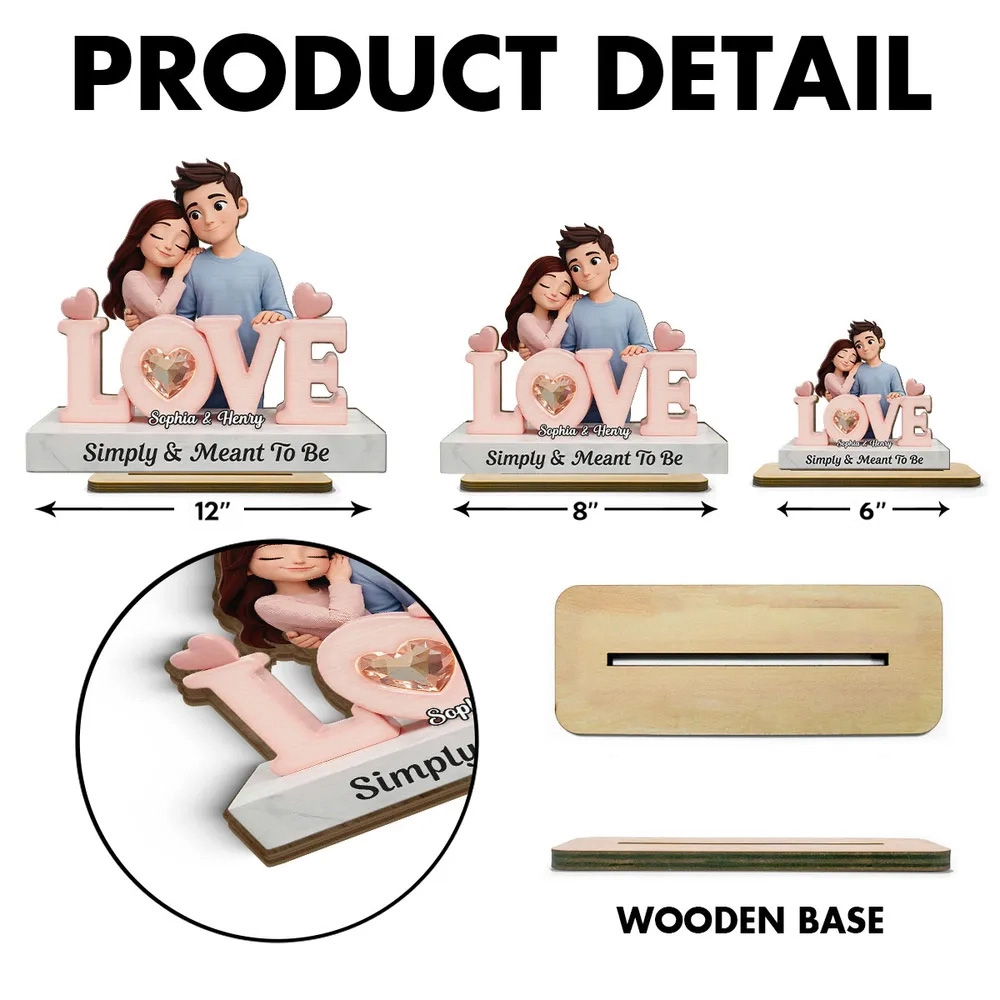 Personalized Couple Figurine Romantic Gift for Partners - Anniversary or Valentine's Day Plaque MagicInPrints