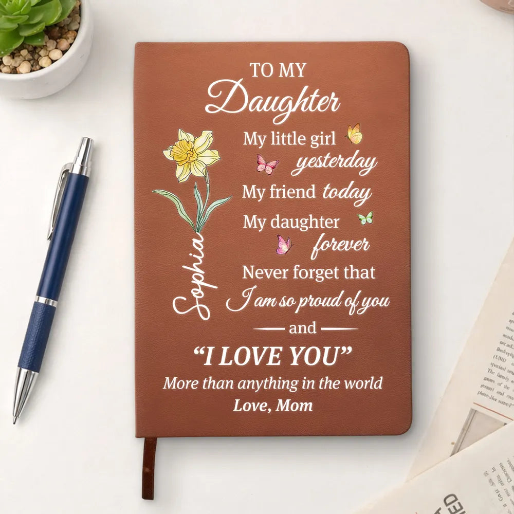 Personalized Leather Journal for Daughter - Sentimental Gift from Mom Stationery MagicInPrints