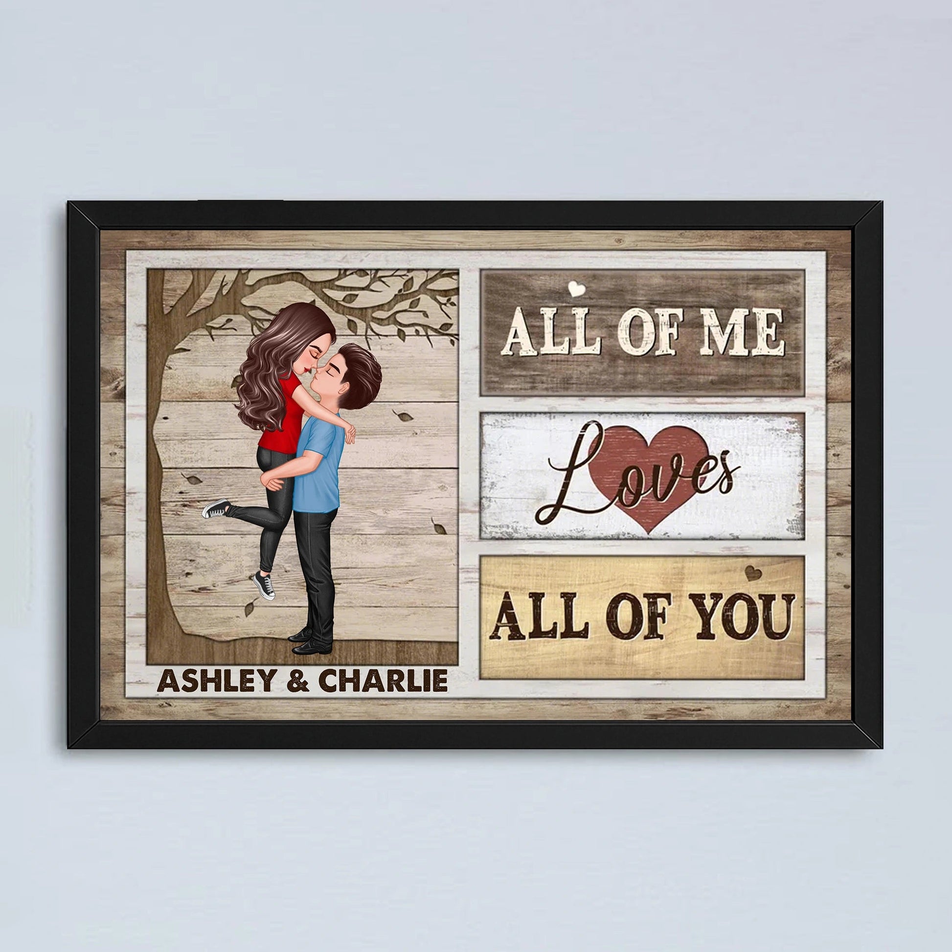 Personalized Romantic Canvas Print for Couples with Custom Names - Anniversary or Wedding Gift Other MagicInPrints