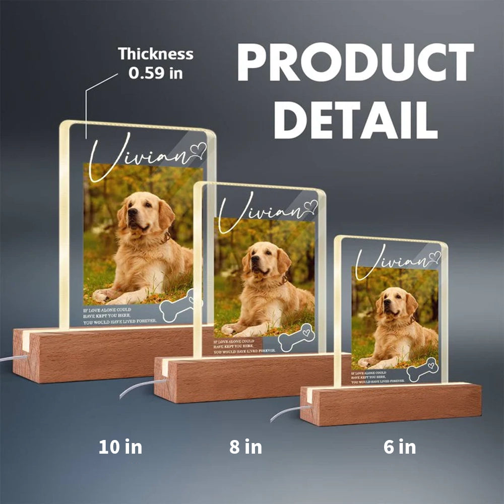 Custom LED Pet Memorial Light for Dog Lovers - Sentimental Home Decor Plaque MagicInPrints