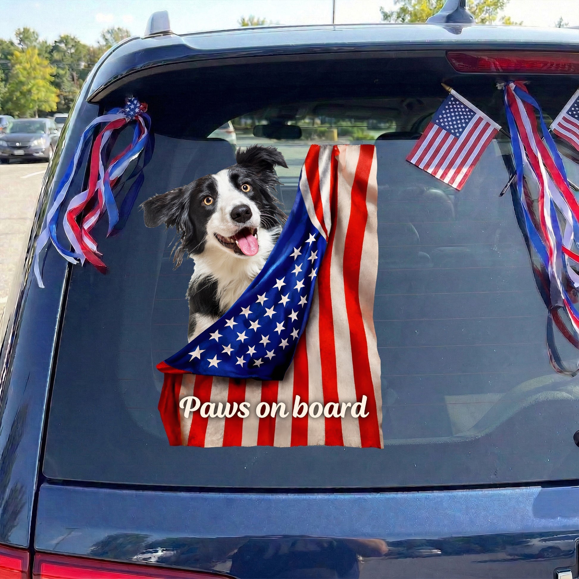 Patriotic Dog Car Decal for Pet Lovers - USA Flag Decoration Sticker MagicInPrints
