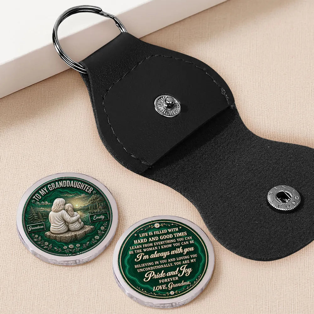 Personalized Pocket Hug Keychain for Grandma & Granddaughter Gift