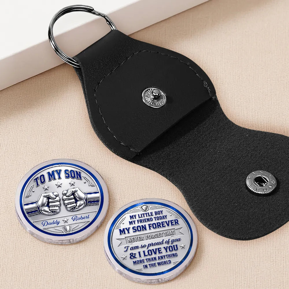 Personalized Pocket Hug Keychain Custom Message Gift for Son
