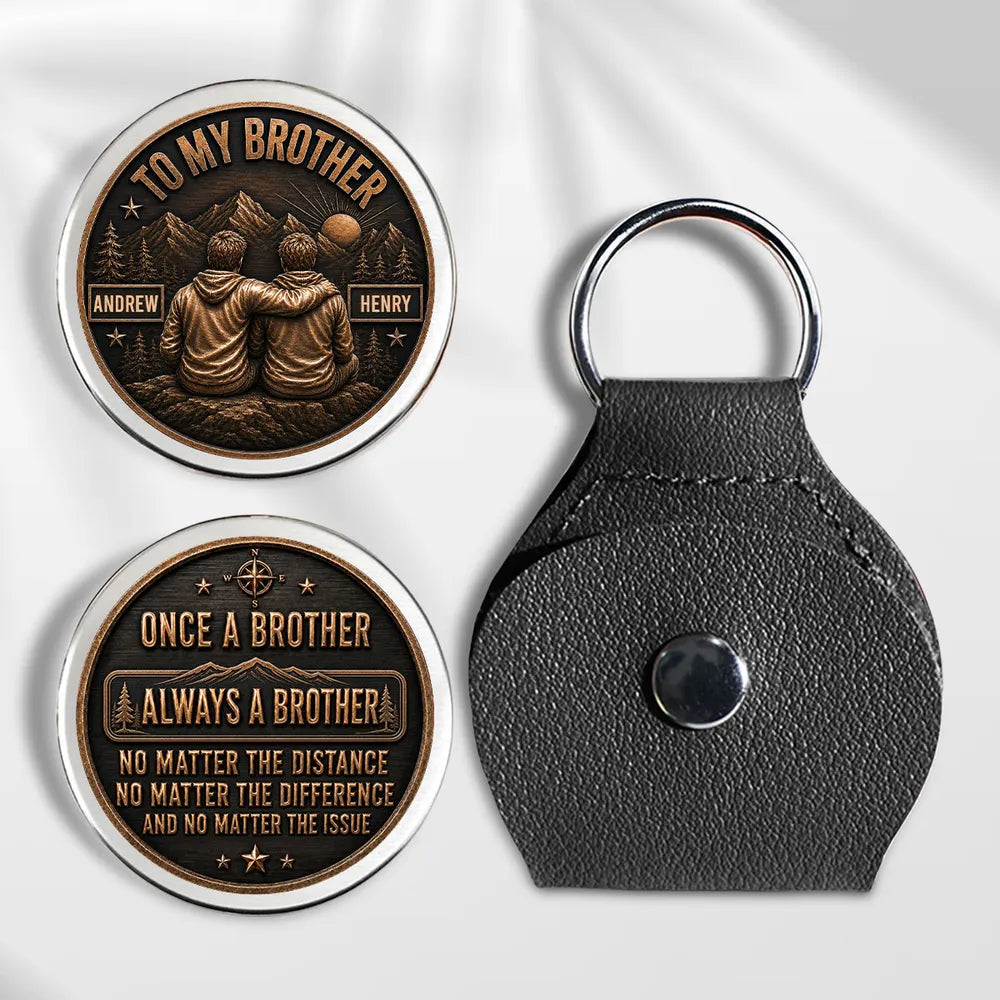 Personalized Brother Pocket Hug Keychain Unique Gift Idea