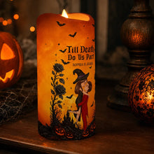 Load image into Gallery viewer, Personalized Flameless LED Candle Kissing Couple Halloween Decor Gift
