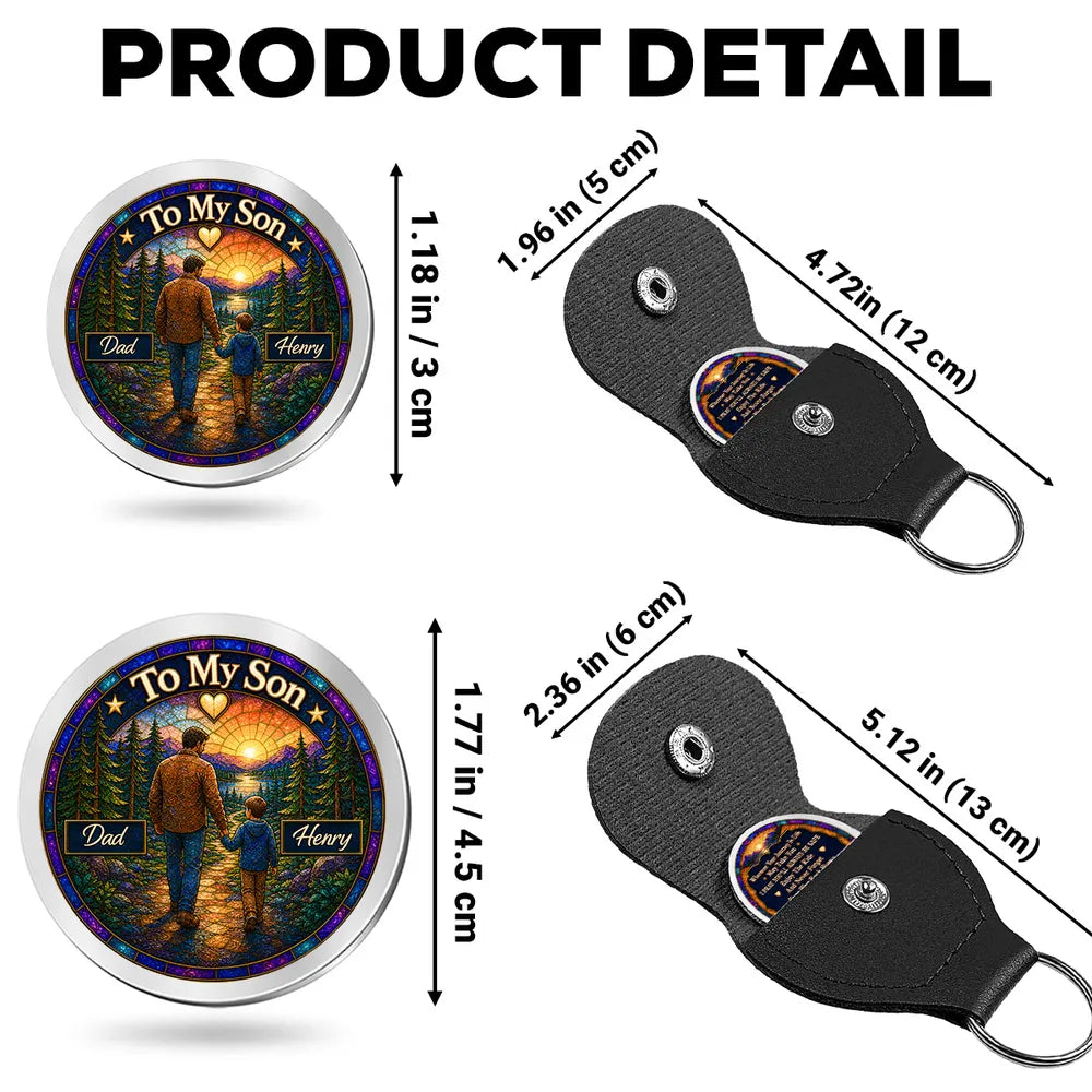 Personalized Pocket Hug Keychain for Son, Father & Son Gift
