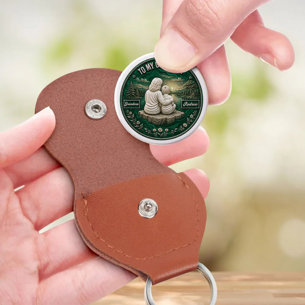 Personalized Pocket Hug Keychain for Grandma & Granddaughter Gift
