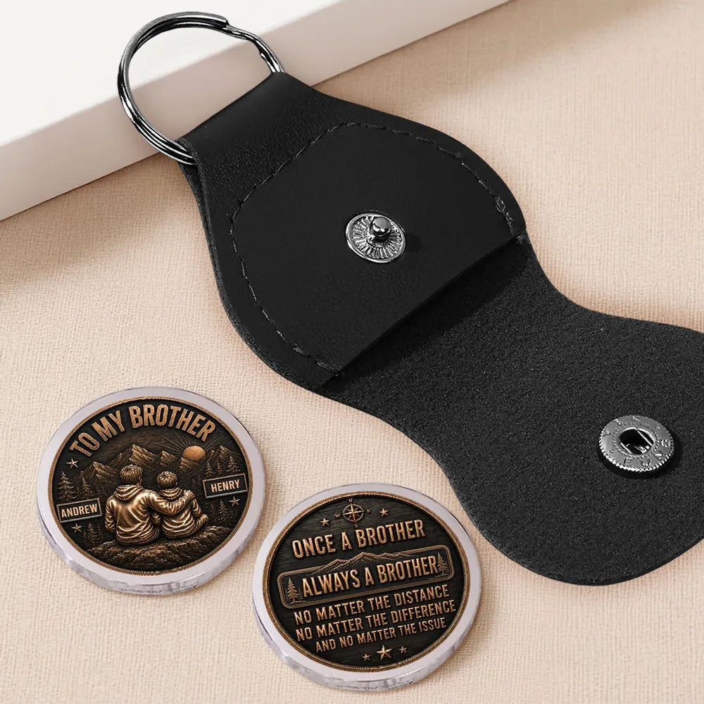Personalized Brother Pocket Hug Keychain Unique Gift Idea