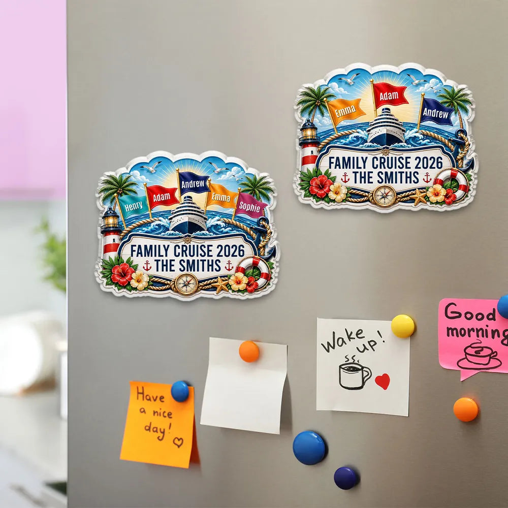 Personalized Acrylic Magnet Family Cruise Gift for Travelers