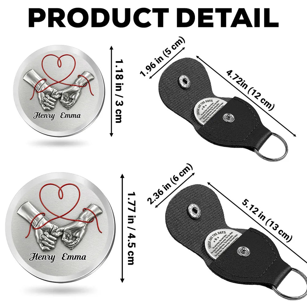 Personalized Pocket Hug Keychain Red Heart Gift for Couple