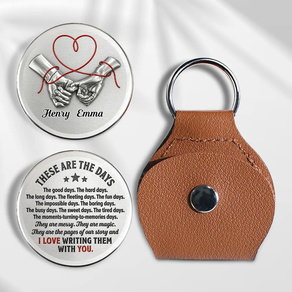 Personalized Pocket Hug Keychain Red Heart Gift for Couple