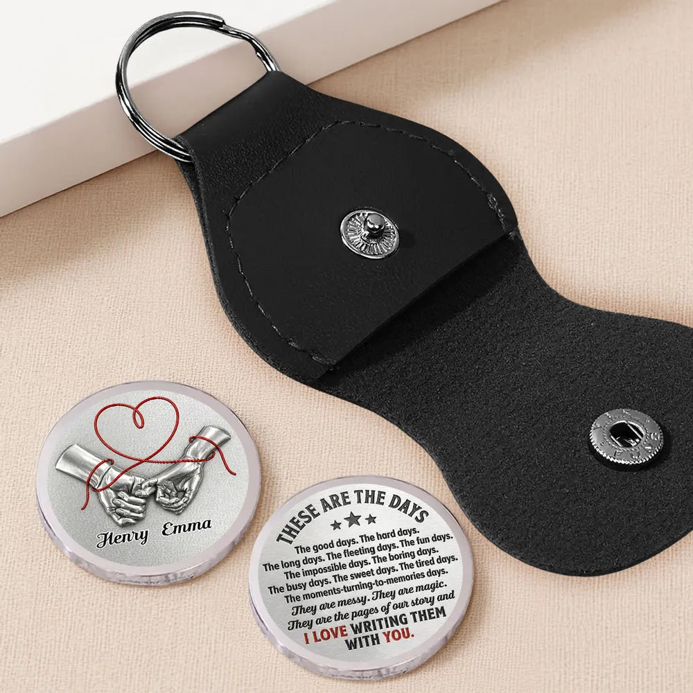 Personalized Pocket Hug Keychain Red Heart Gift for Couple