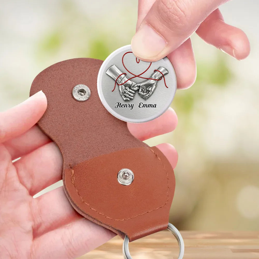 Personalized Pocket Hug Keychain Red Heart Gift for Couple