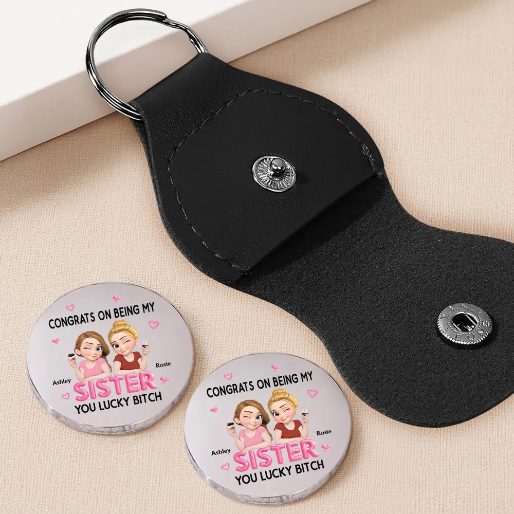 Personalized Pocket Hug Keychain Gift for Sister | Cute Sentiment