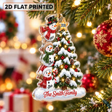 Load image into Gallery viewer, Personalized Acrylic Ornament Snowman Family Gift for Grandkids

