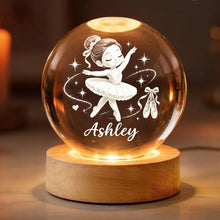 Load image into Gallery viewer, Personalized Ballerina Globe Lamp Custom Name Gift for Daughter
