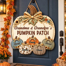 Load image into Gallery viewer, Personalized Wooden Sign for Grandparents' Pumpkin Patch Gift
