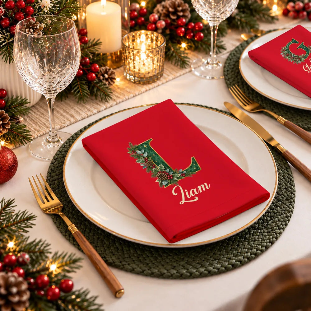 Personalized Cotton Napkin Christmas Gift for Family Gatherings