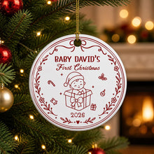 Load image into Gallery viewer, Personalized First Christmas Ornament Custom Name Baby Gift for New Parents
