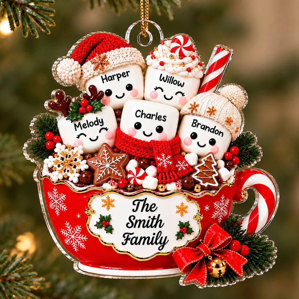 Personalized Acrylic Christmas Ornament Cute Family Gift