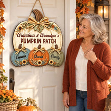 Load image into Gallery viewer, Personalized Wooden Sign for Grandparents' Pumpkin Patch Gift
