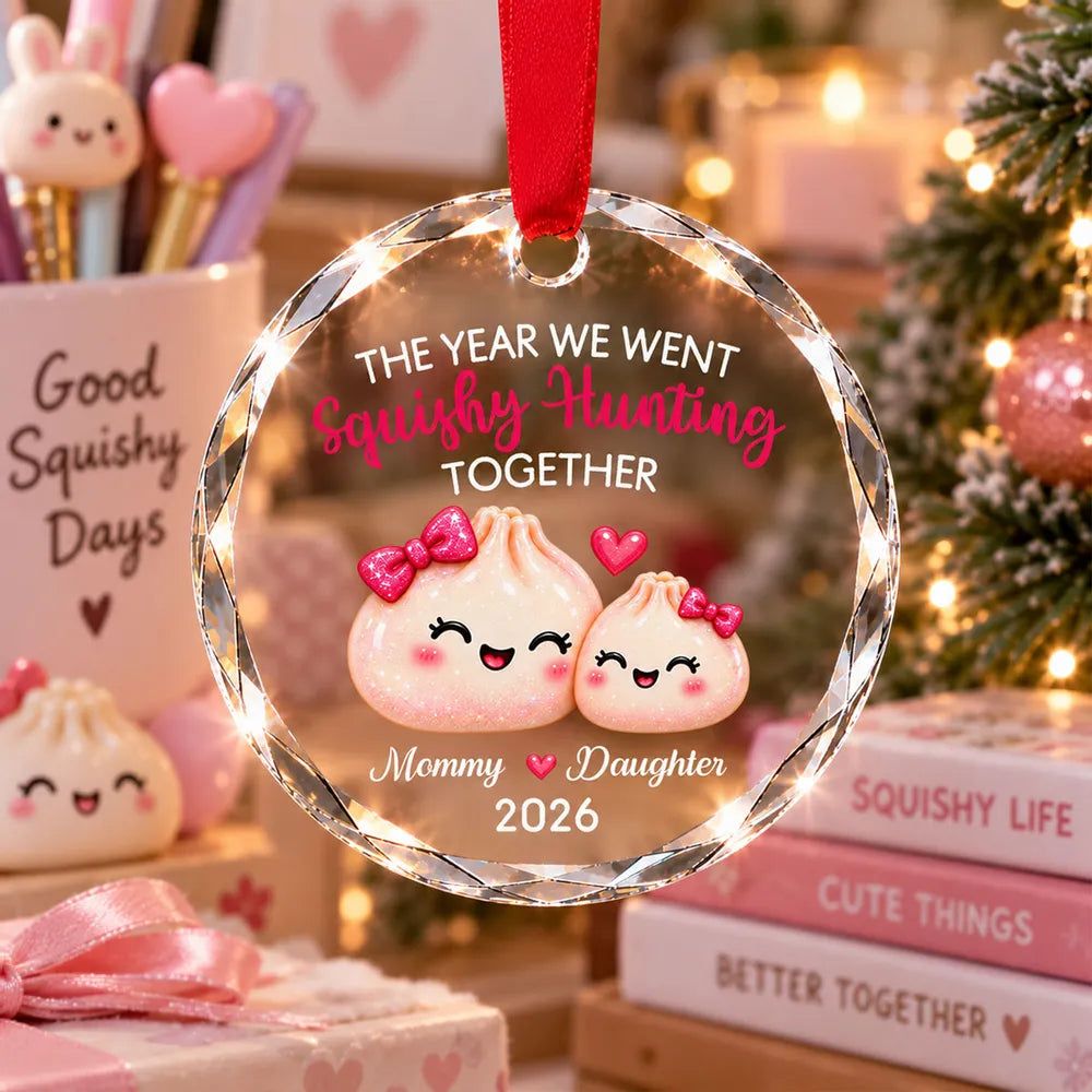 Personalized Crystal Ornament Cute Mommy Daughter Gift for Christmas