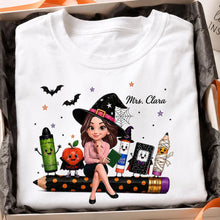 Load image into Gallery viewer, Personalized Halloween Teacher Tee Cute Design Gift for Educators
