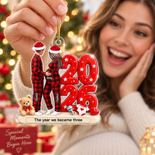 Load image into Gallery viewer, Personalized Acrylic Ornament Expecting Couple Baby Bump Gift
