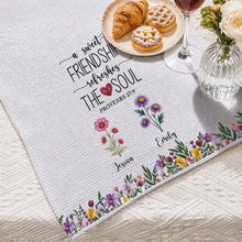 Load image into Gallery viewer, Personalized Kitchen Towel Friendship Quote Floral Gift for Best Friend
