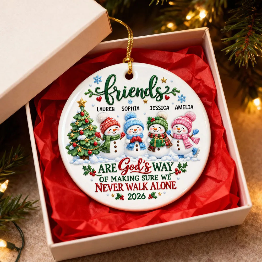 Personalized Snowman Ceramic Ornament Gift for Best Friend Christmas