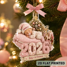 Load image into Gallery viewer, Personalized Acrylic Ornament Baby's 1st Christmas Gift for New Parents
