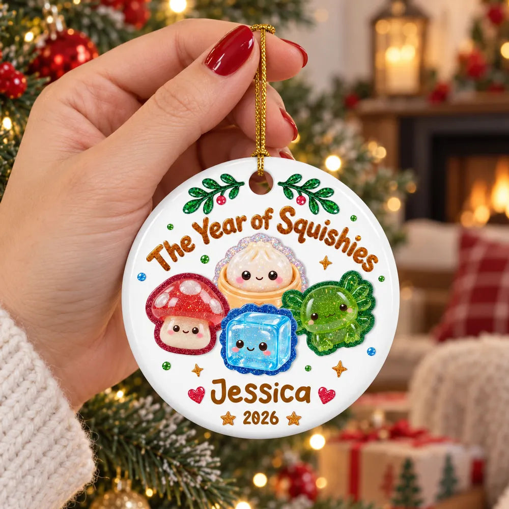 Personalized Christmas Ceramic Ornament Cute Family Gift