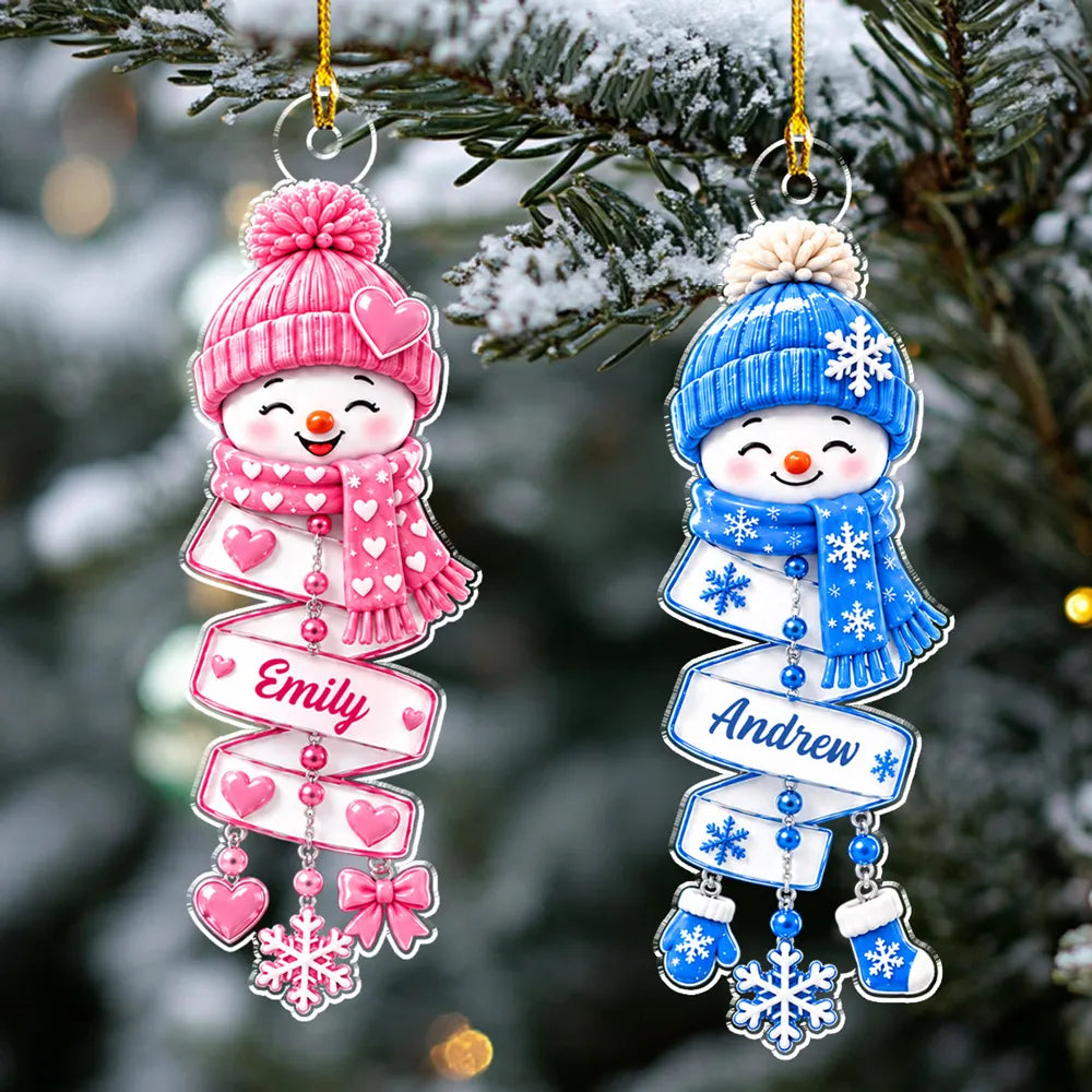 Personalized Acrylic Snowman Ornament Creative Christmas Gift for Kids