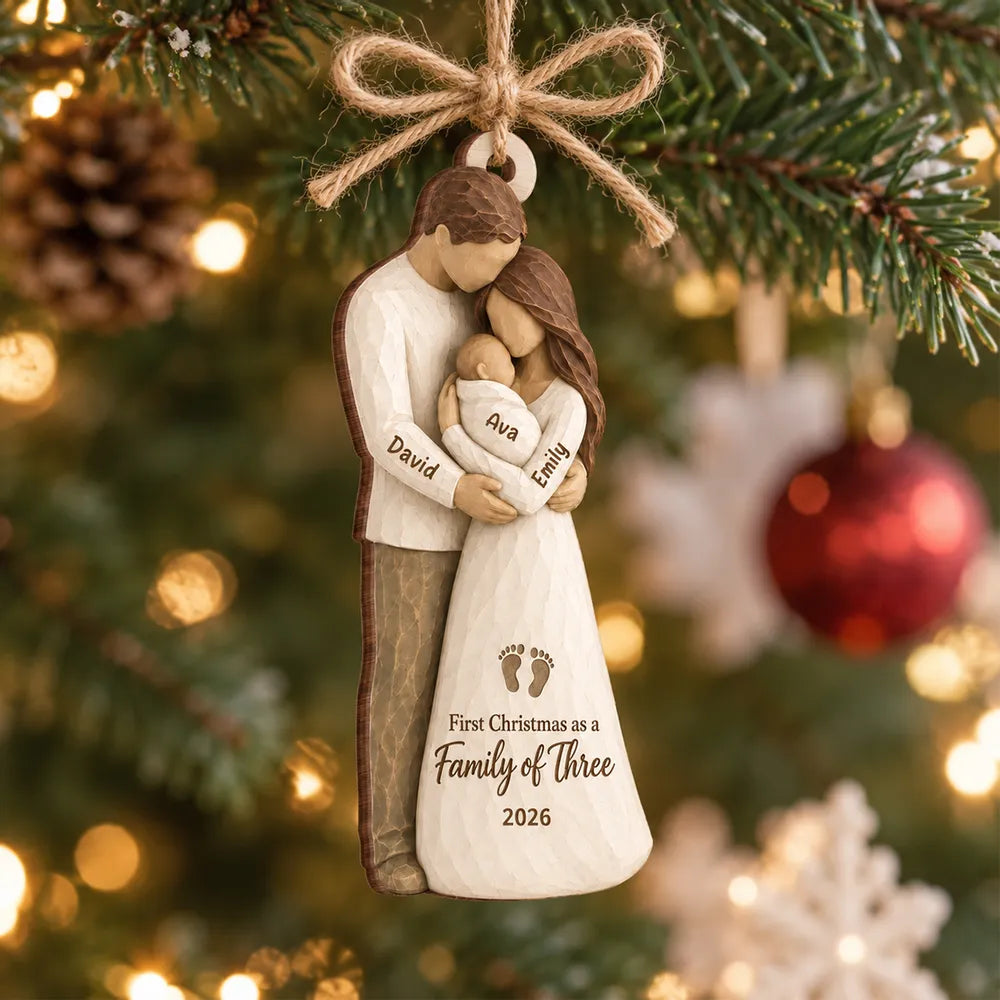Personalized Wooden Ornament for New Parents | Baby Christmas Gift