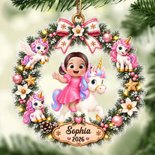 Load image into Gallery viewer, Personalized Unicorn Acrylic Ornament Unique Kids Gift
