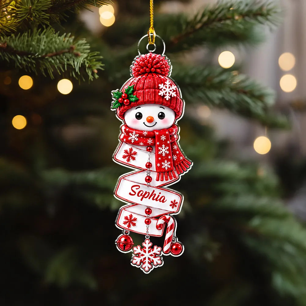Personalized Acrylic Snowman Ornament Creative Christmas Gift for Kids