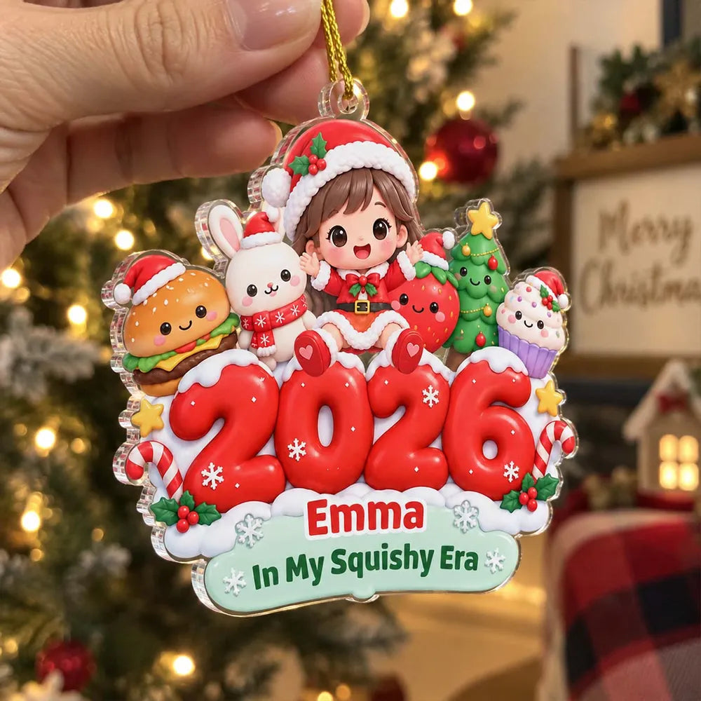 Personalized Acrylic Christmas Ornament Cute Child Gift for Family