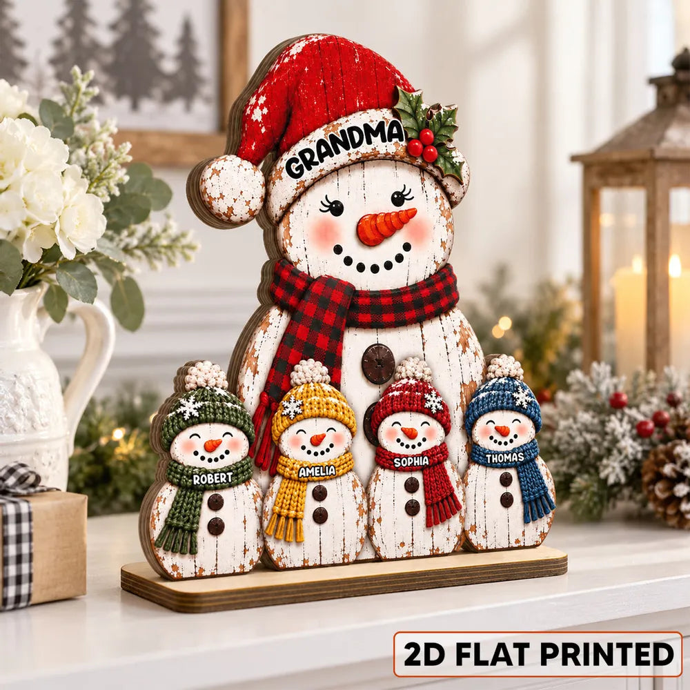 Personalized Wooden Plaque Snowmen Gift for Grandma Christmas Decor