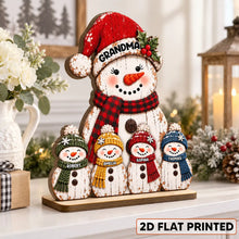 Load image into Gallery viewer, Personalized Wooden Plaque Snowmen Gift for Grandma Christmas Decor
