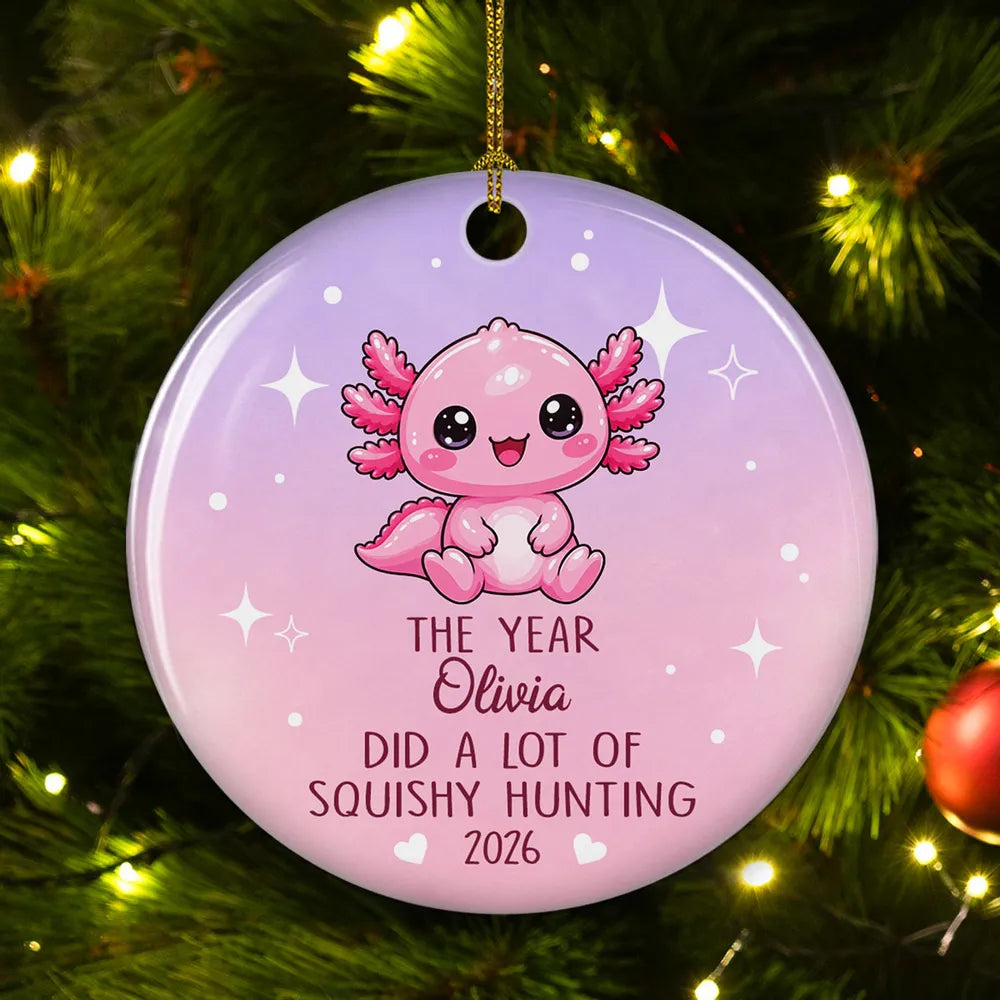 Personalized Pink Ceramic Ornament Custom Gift for Christmas