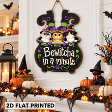 Load image into Gallery viewer, Personalized Wooden Halloween Sign Cute Cat Decor Gift Idea
