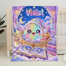 Load image into Gallery viewer, Personalized Fleece Blanket Dumpling Scene Custom Gift for Kids
