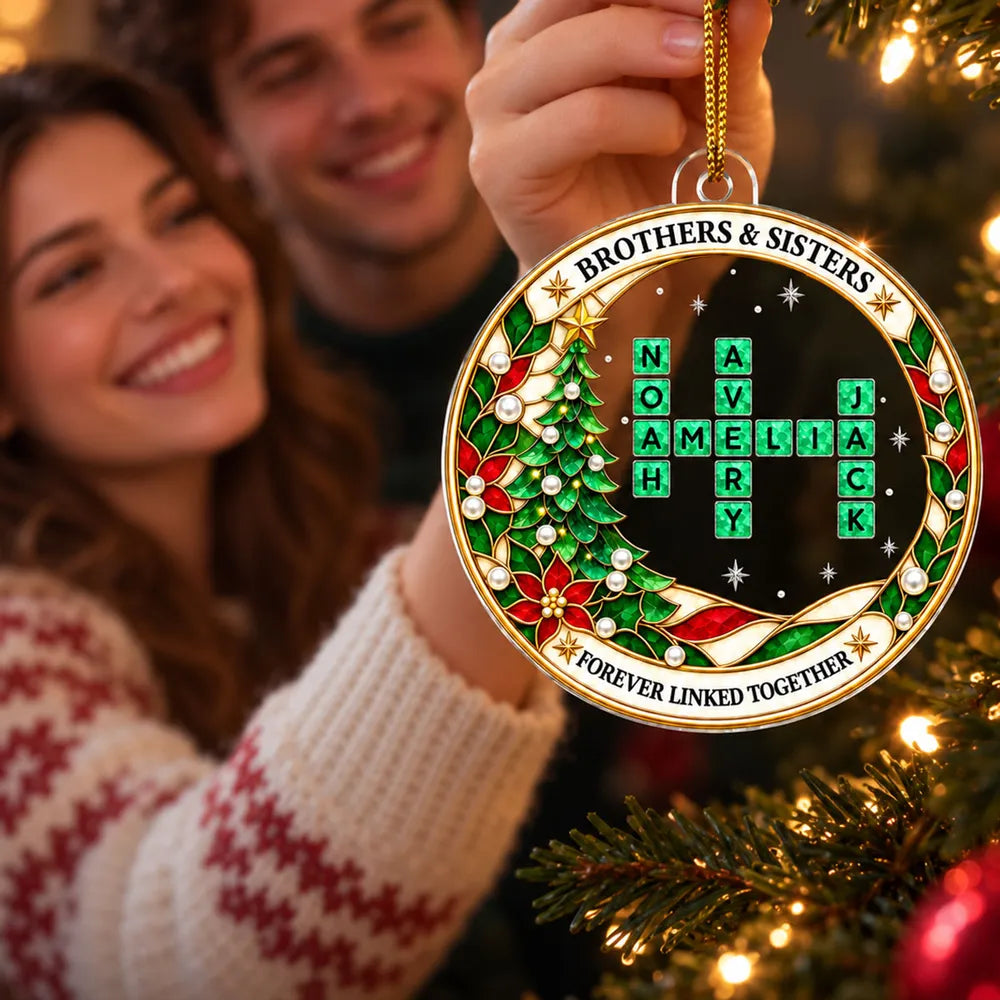 Personalized Acrylic Sibling Ornament Holiday Gift for Christmas