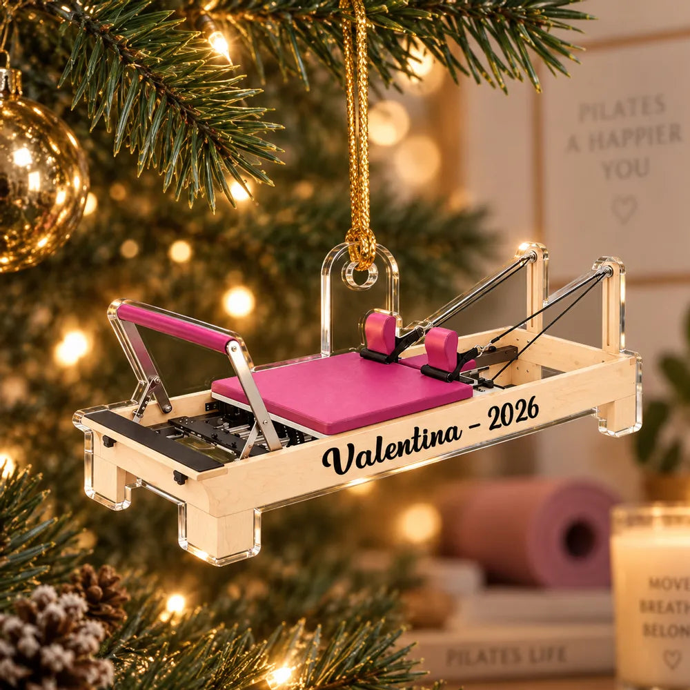 Personalized Acrylic Christmas Ornament Pilates Gift for Her